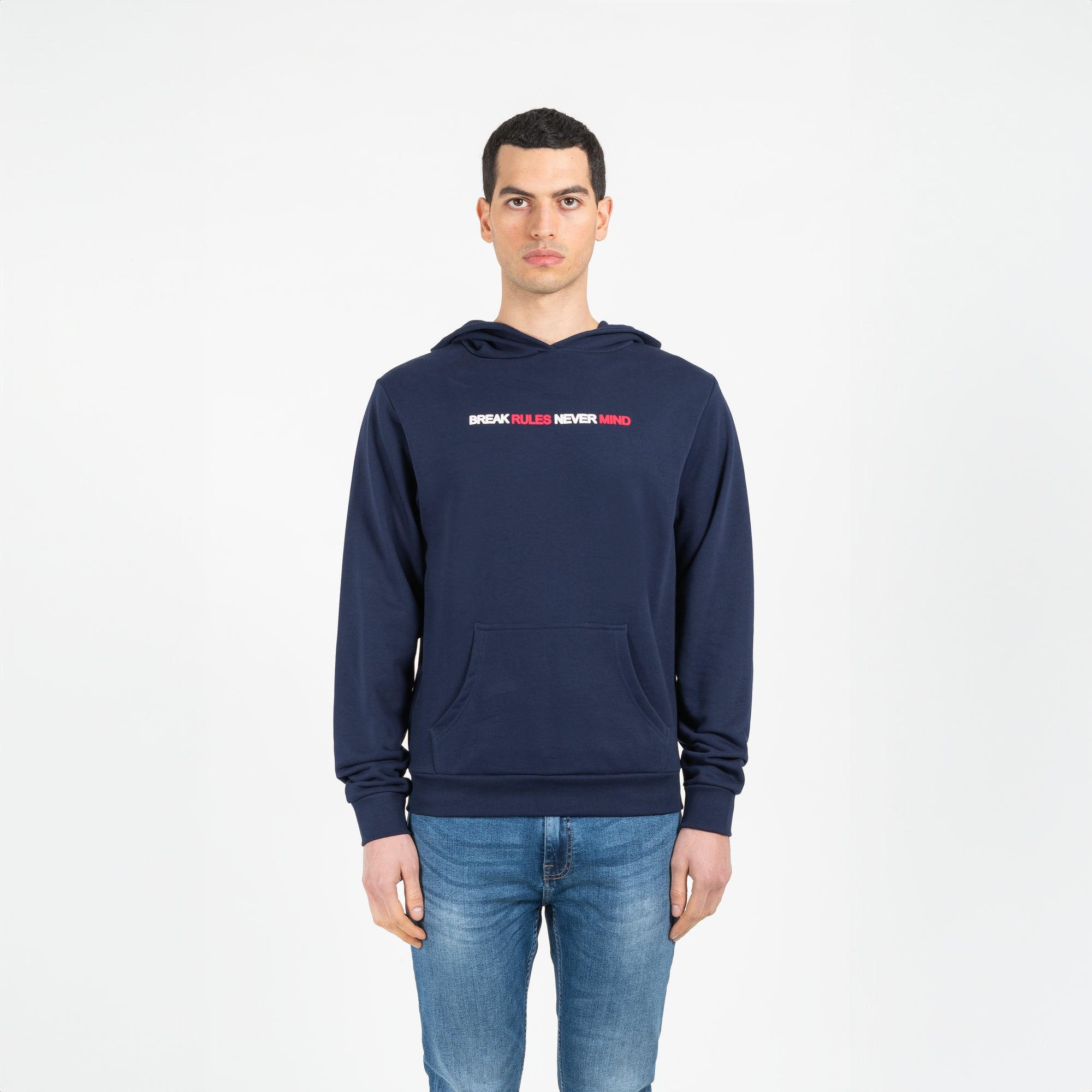 Felpa con cappuccio e stampa davanti narrow