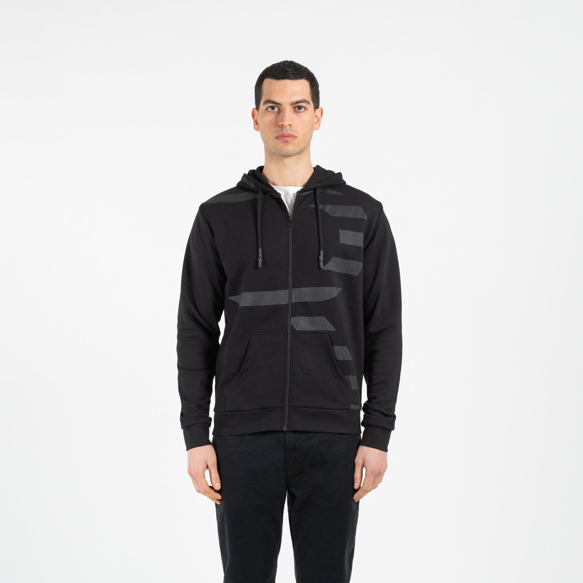 Felpa full zipper con cappuccio narrow
