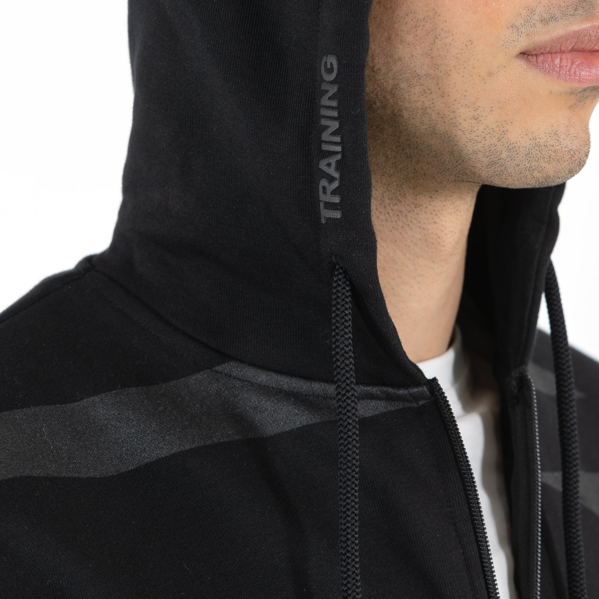 Felpa full zipper con cappuccio narrow