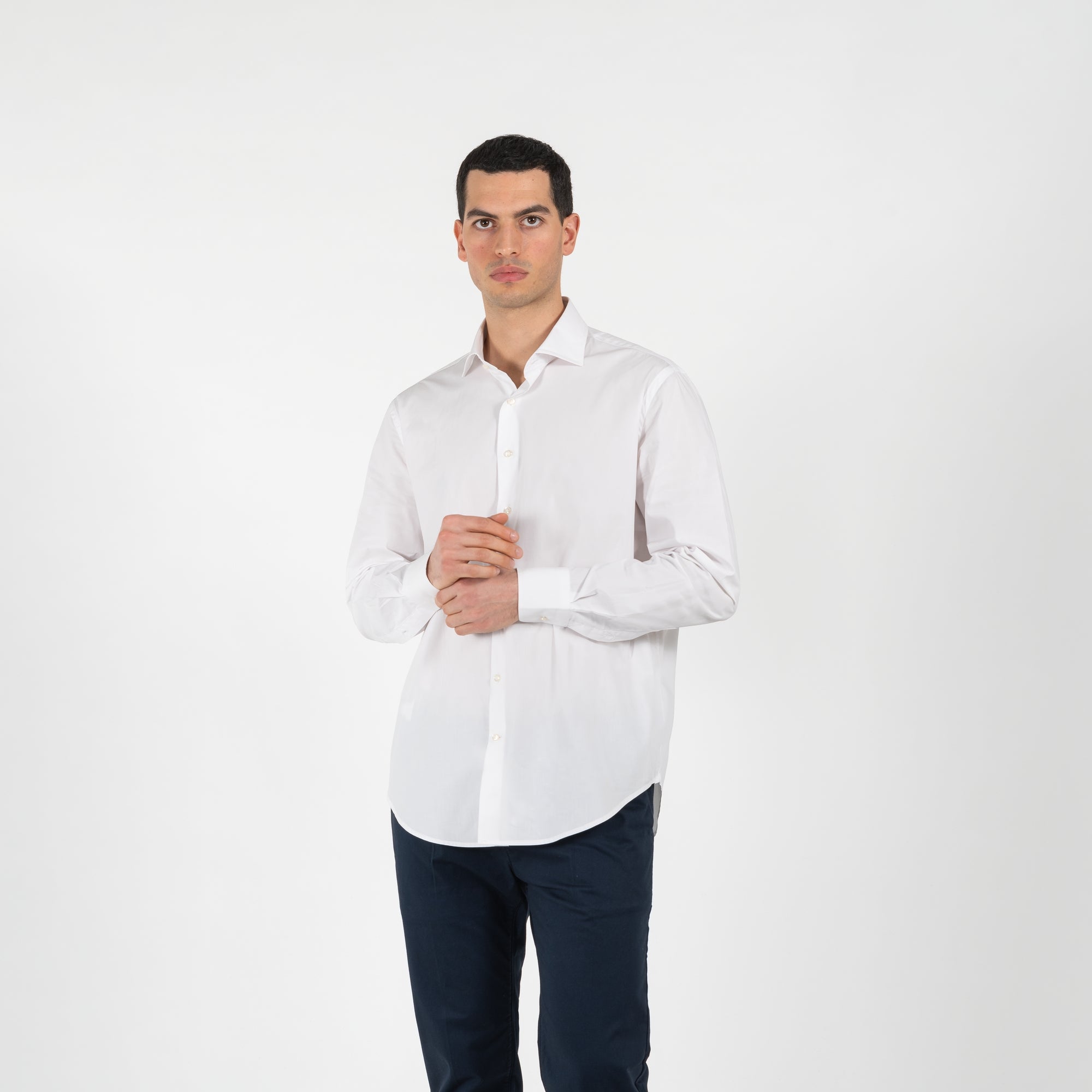Camicia popleline collo francese