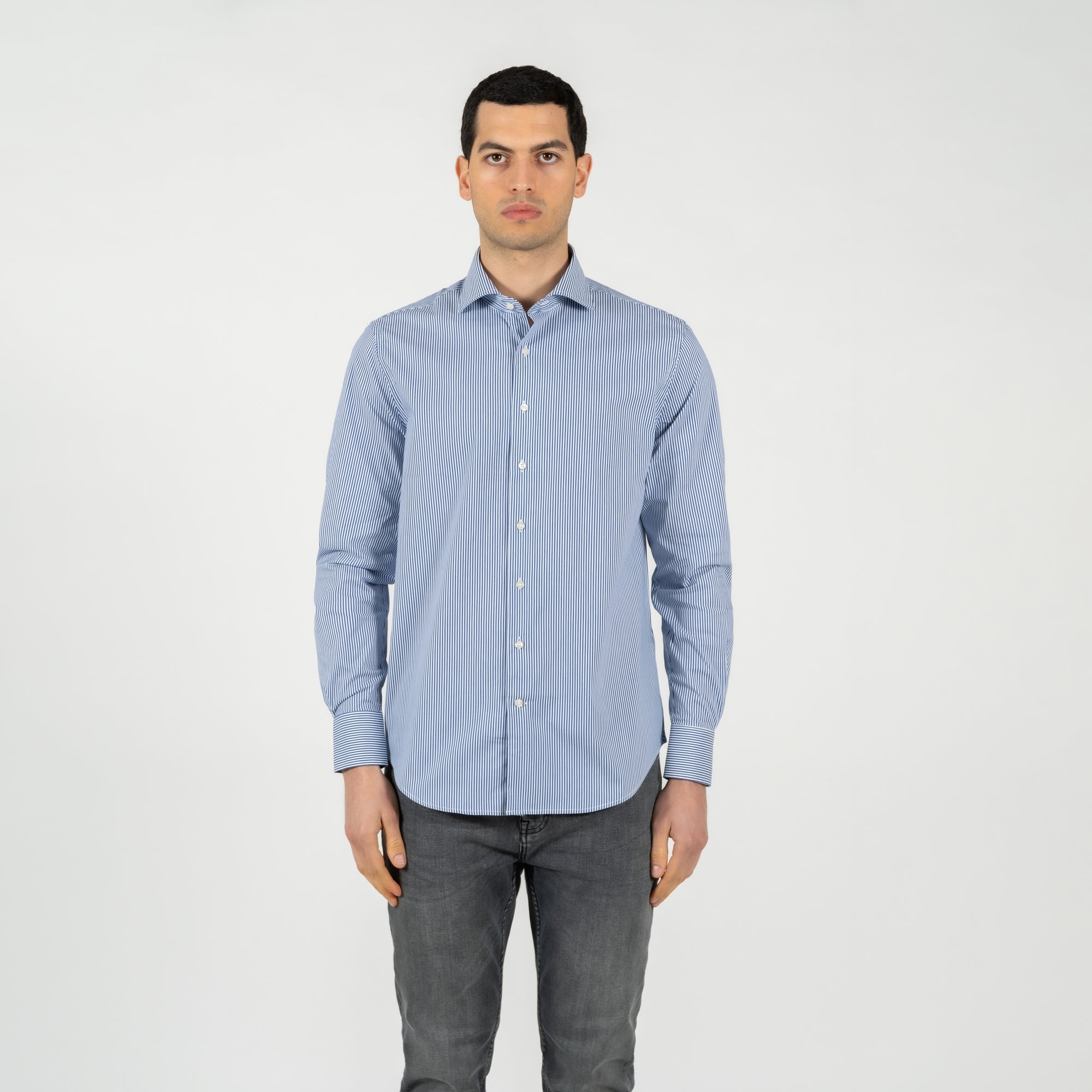 Camicia twill collo francese
