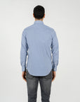 Camicia popeline a righe collo francese regular fit