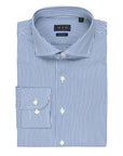 Camicia popeline a righe collo francese regular fit