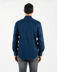 Camicia twill collo francese regular fit