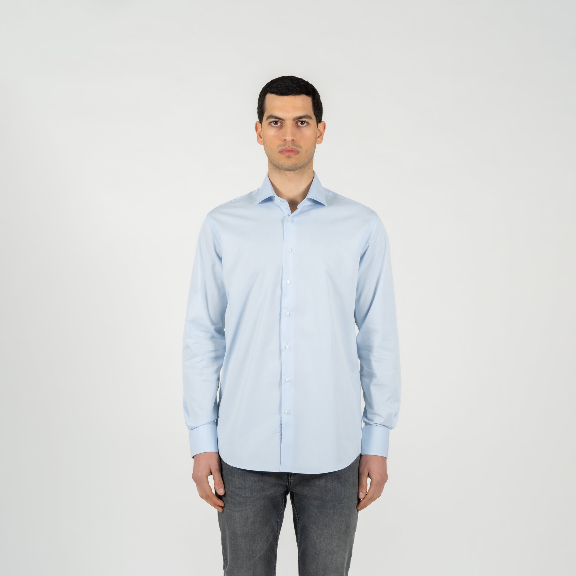 Camicia twill collo francese