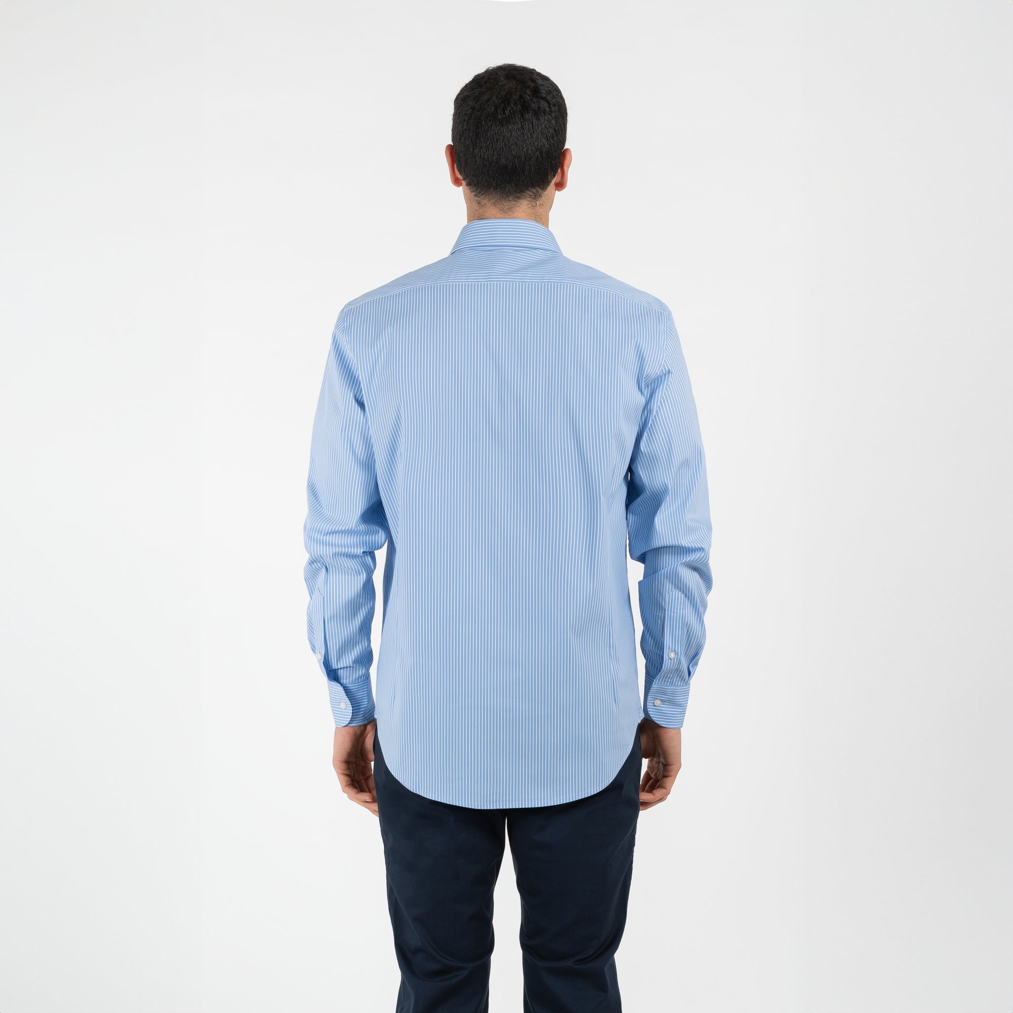 Camicia a righe collo francese