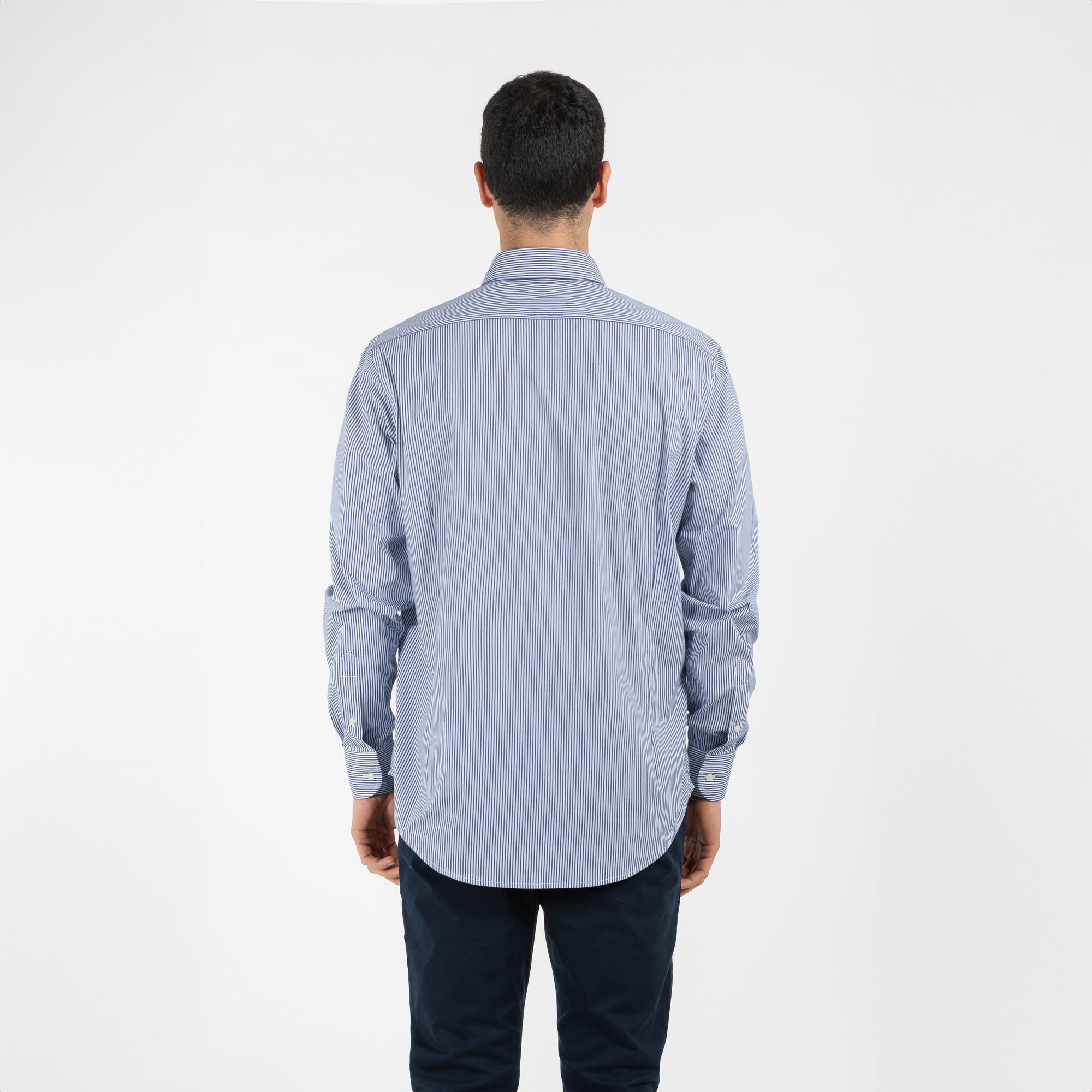 Camicia a righe collo francese