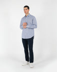 Camicia a righe collo francese