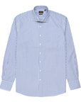 Camicia popeline a righe collo francese regular fit