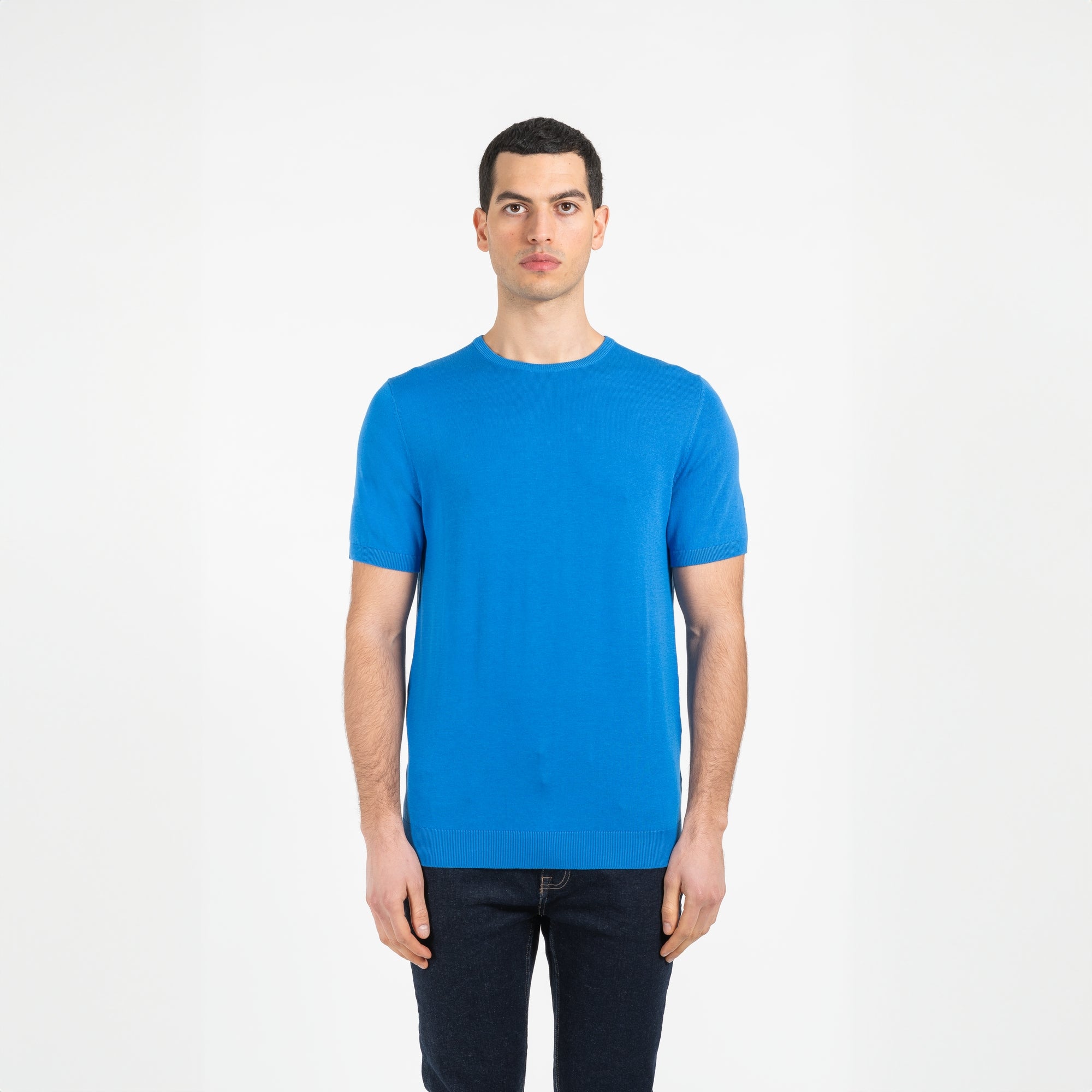 Maglia girocollo mezza manica in cotone