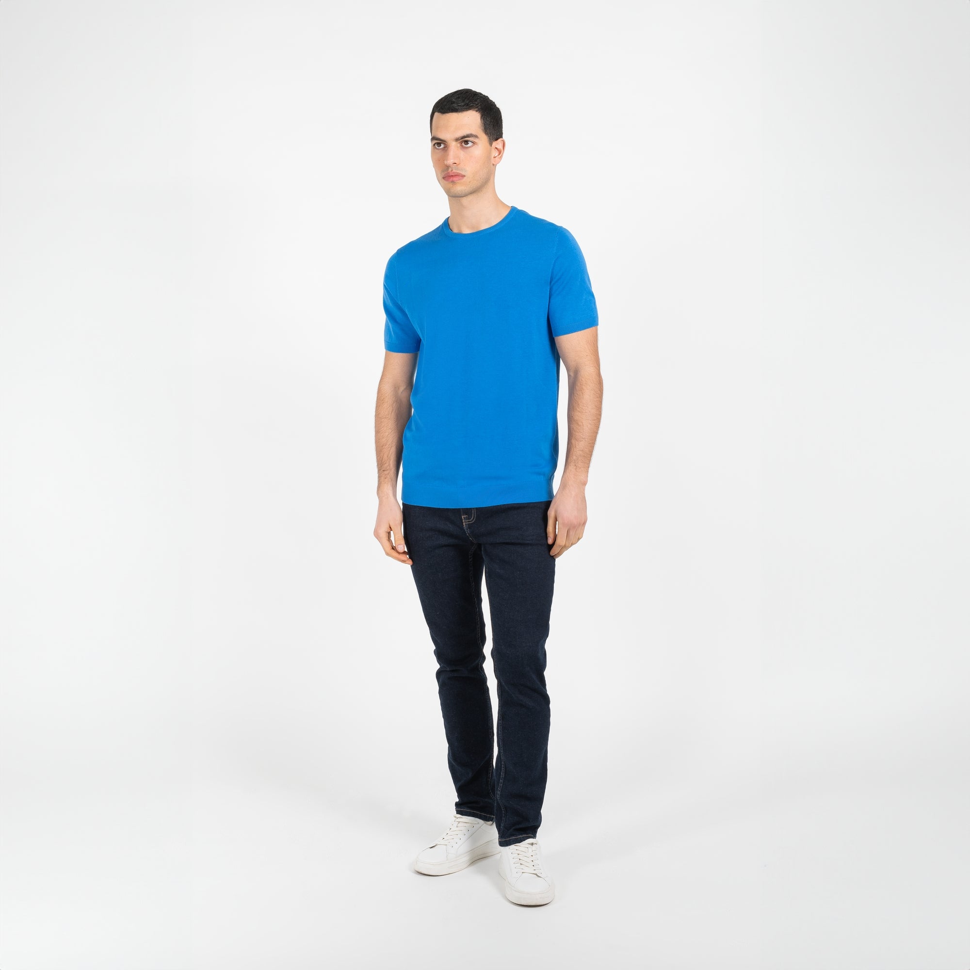 Maglia girocollo mezza manica in cotone