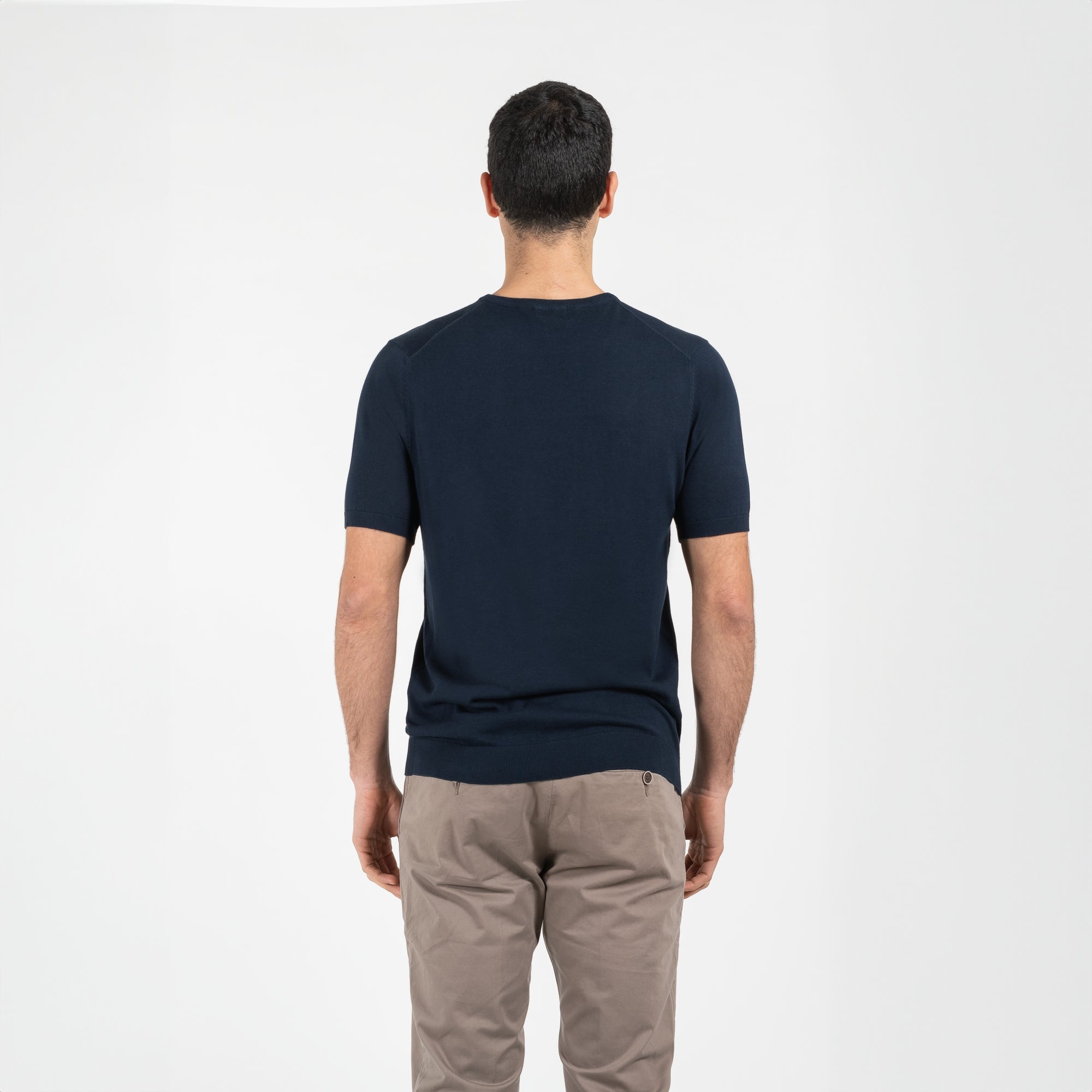 Maglia girocollo mezza manica in cotone