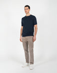 Maglia girocollo mezza manica in cotone