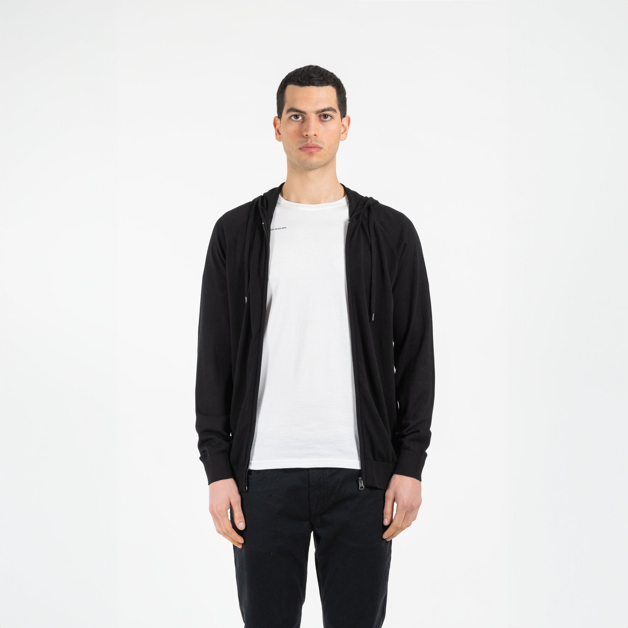 Maglia full zipper con cappuccio finezza 12