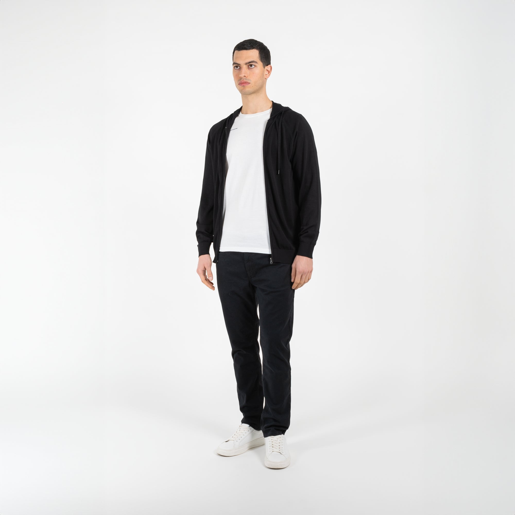 Maglia full zipper con cappuccio finezza 12