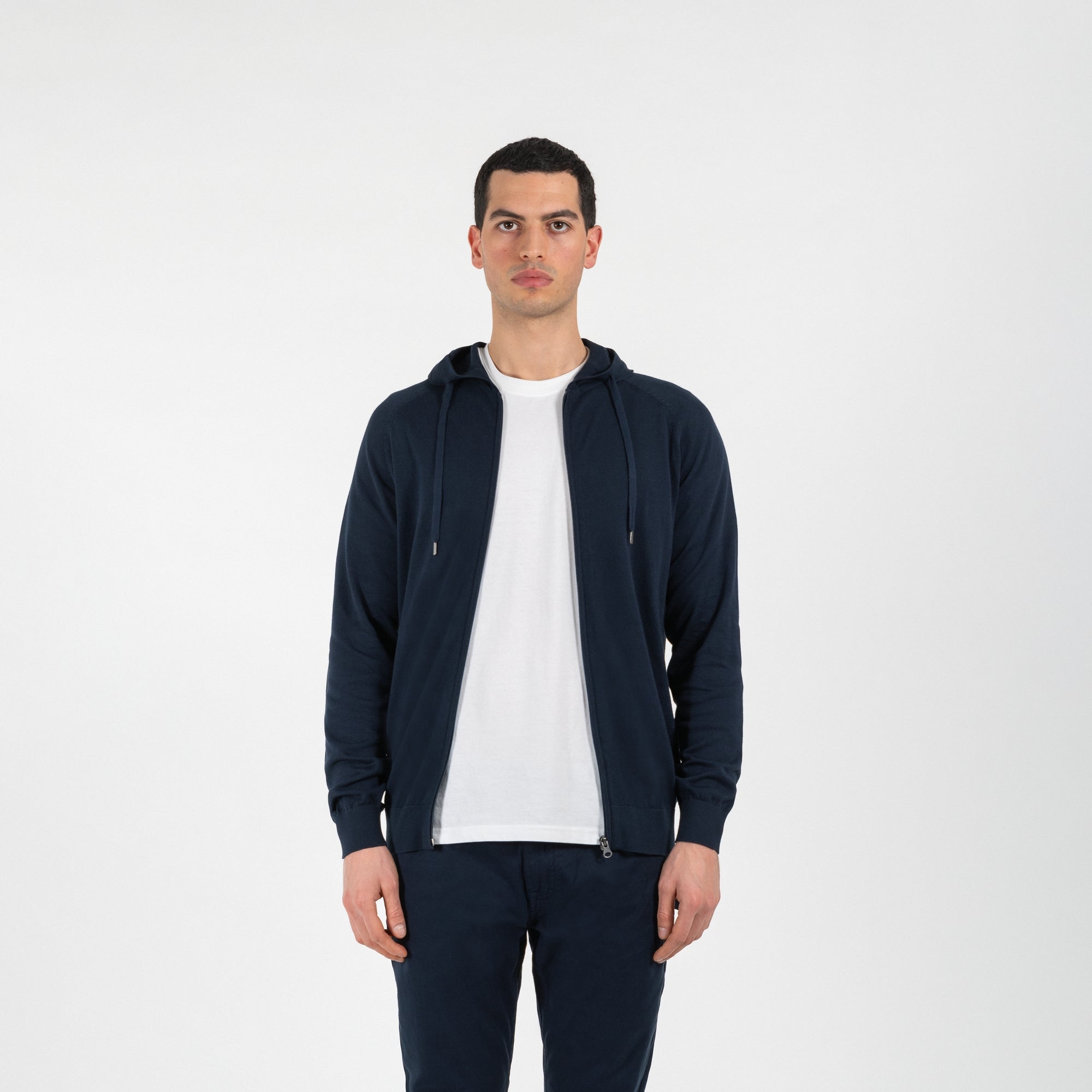Maglia full zipper con cappuccio finezza 12