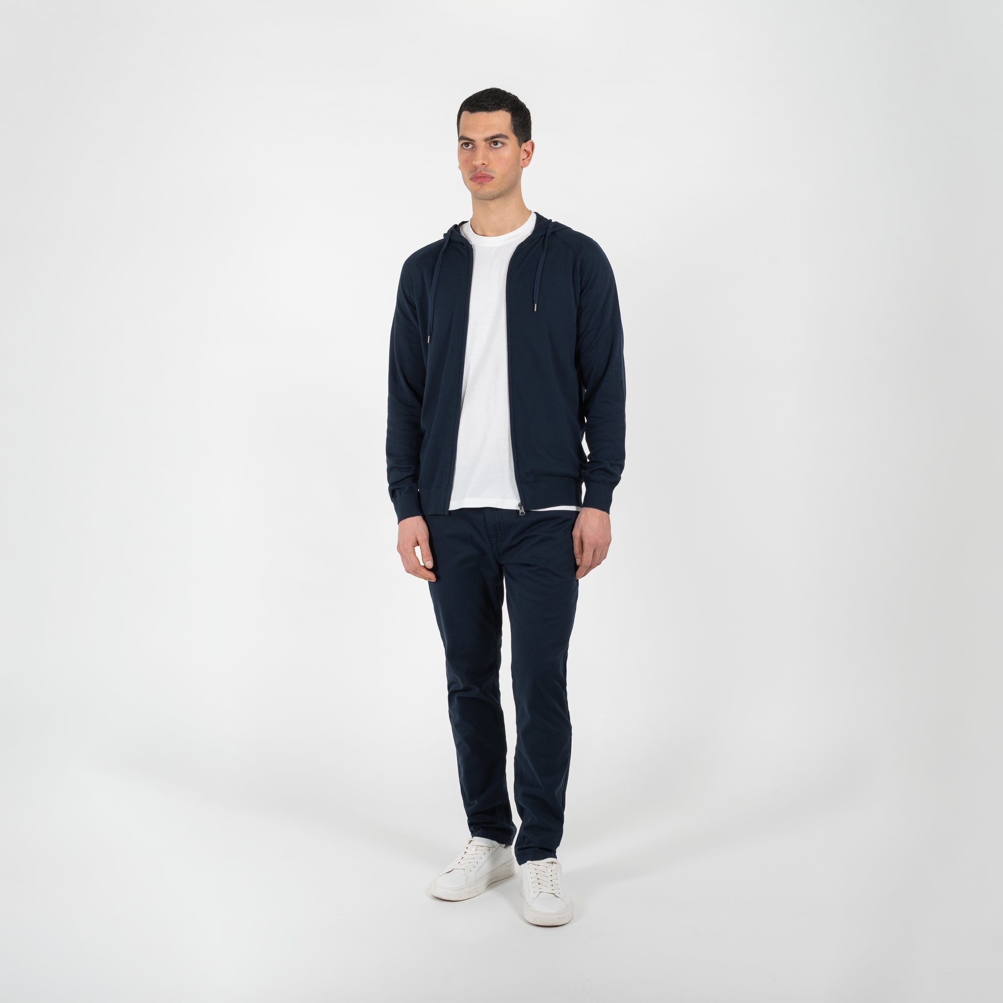 Maglia full zipper con cappuccio finezza 12
