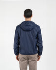 Giubbino nylon con cappuccio e patch su manica