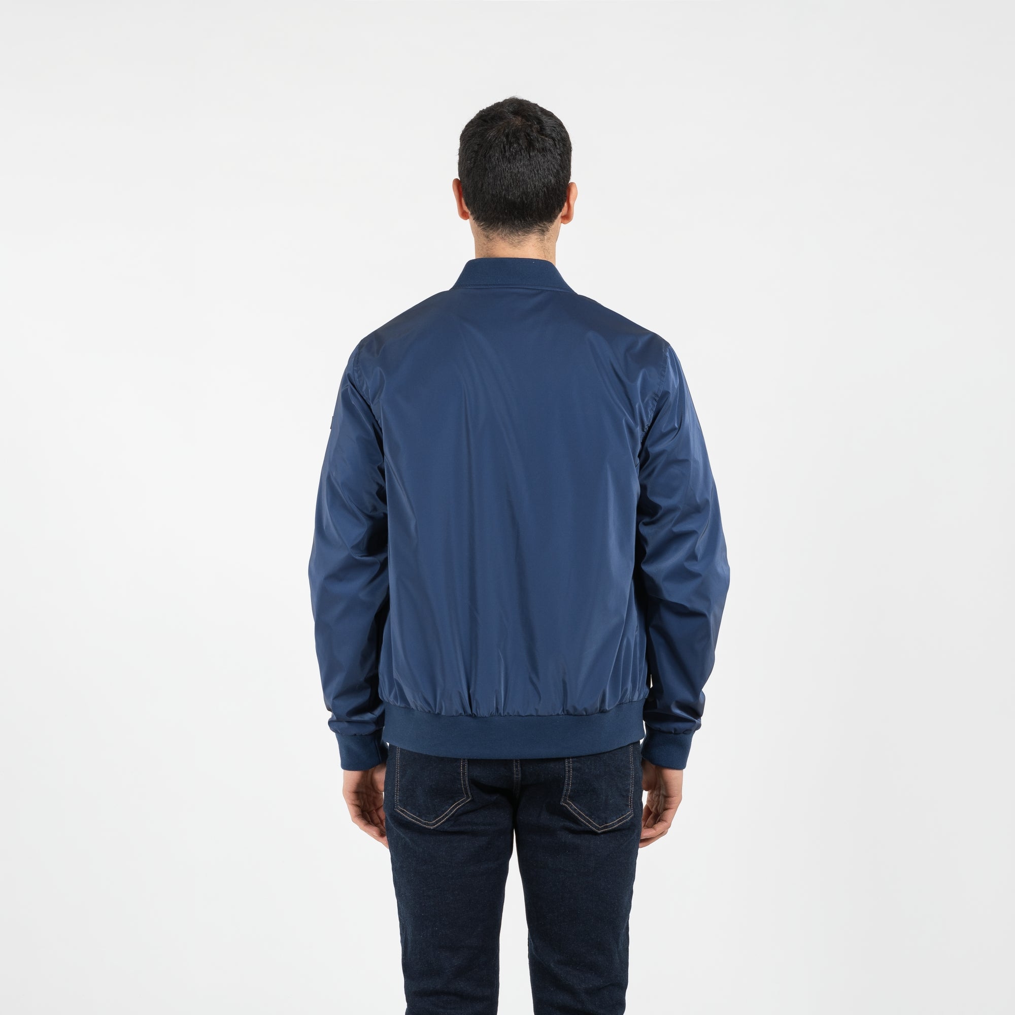 Giubbino nylon con patch su manica