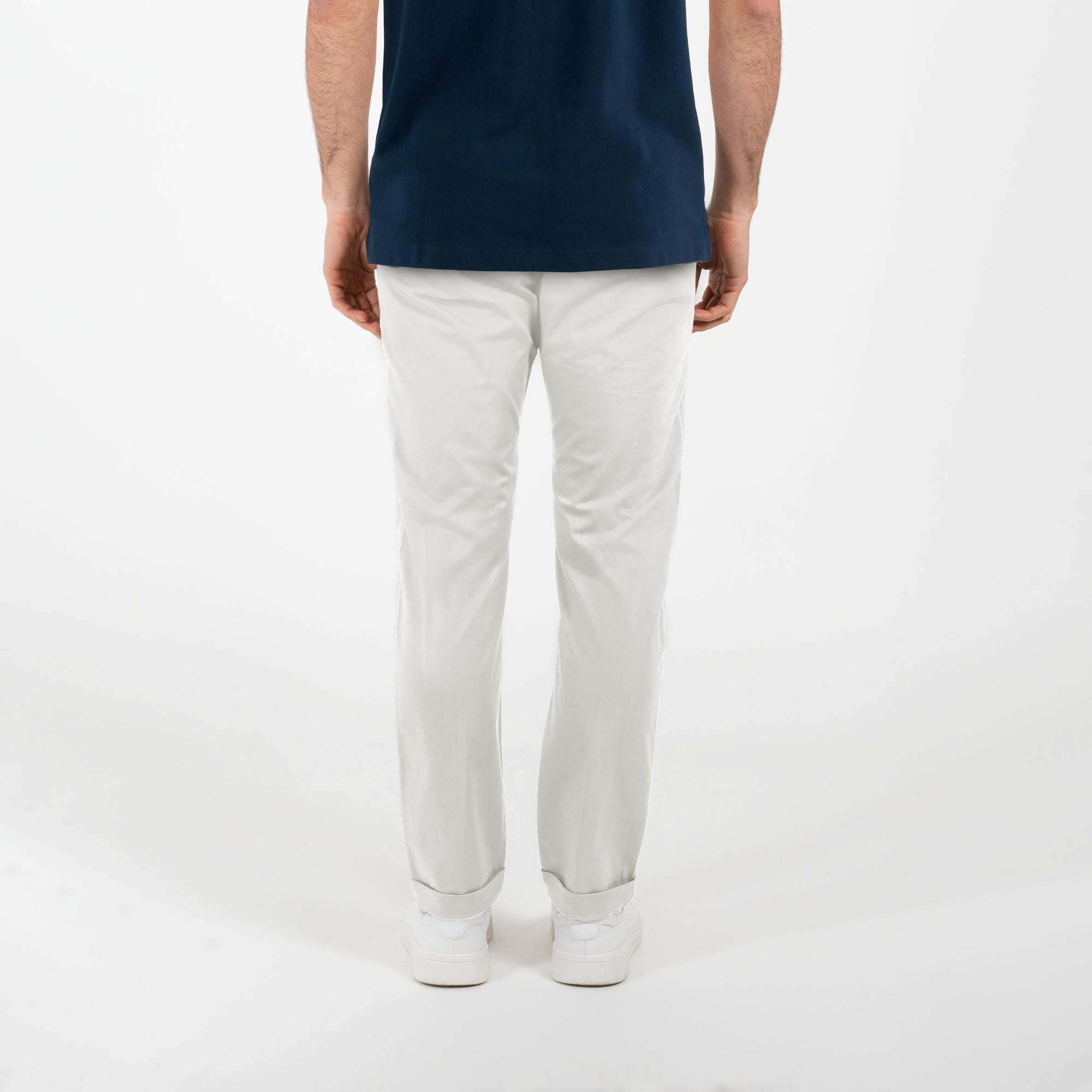 Pantalone con pence tasca america in cotone satin