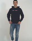 Maglia french terry in cotone organico con cappuccio narrow fit