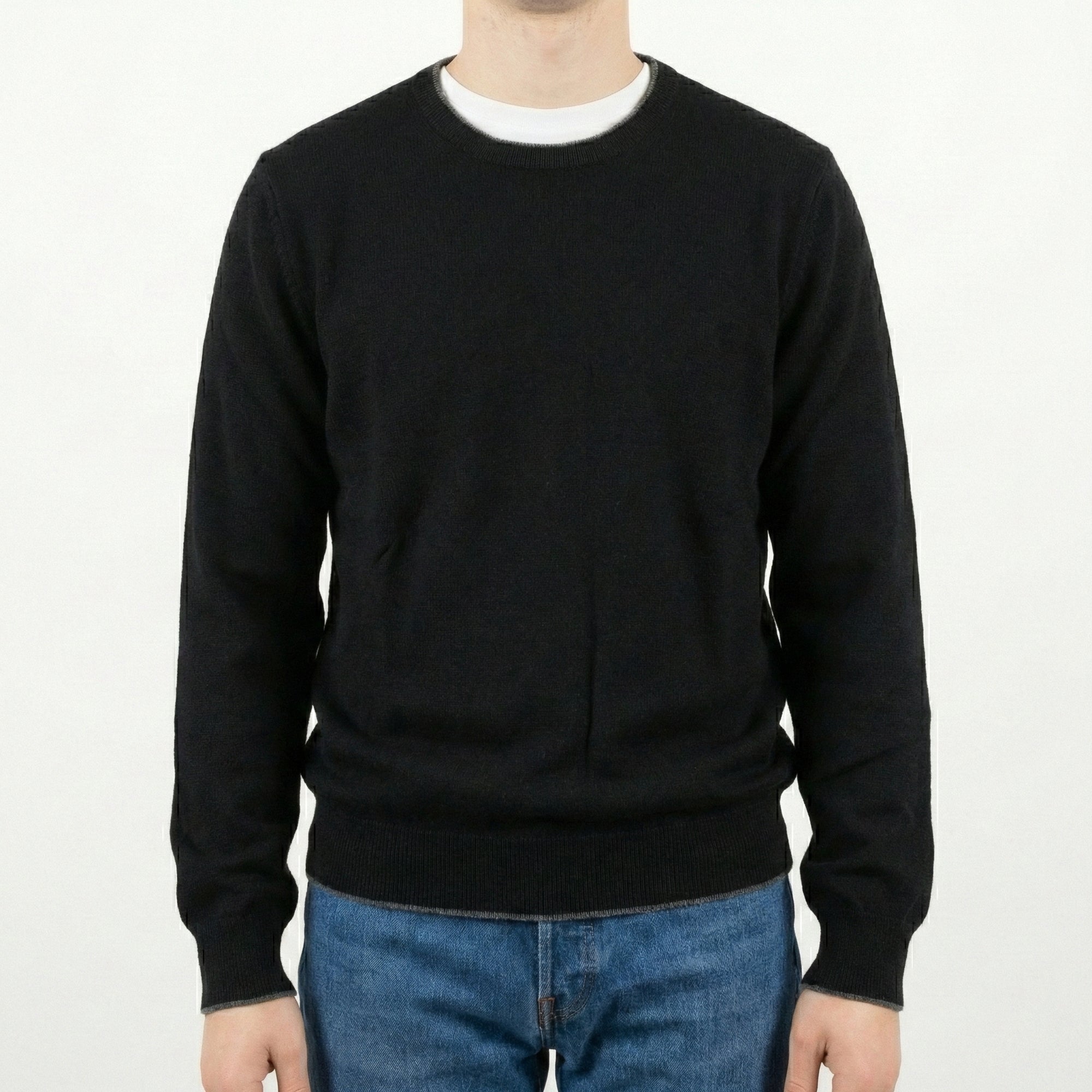 Maglia girocollo contrasto profili