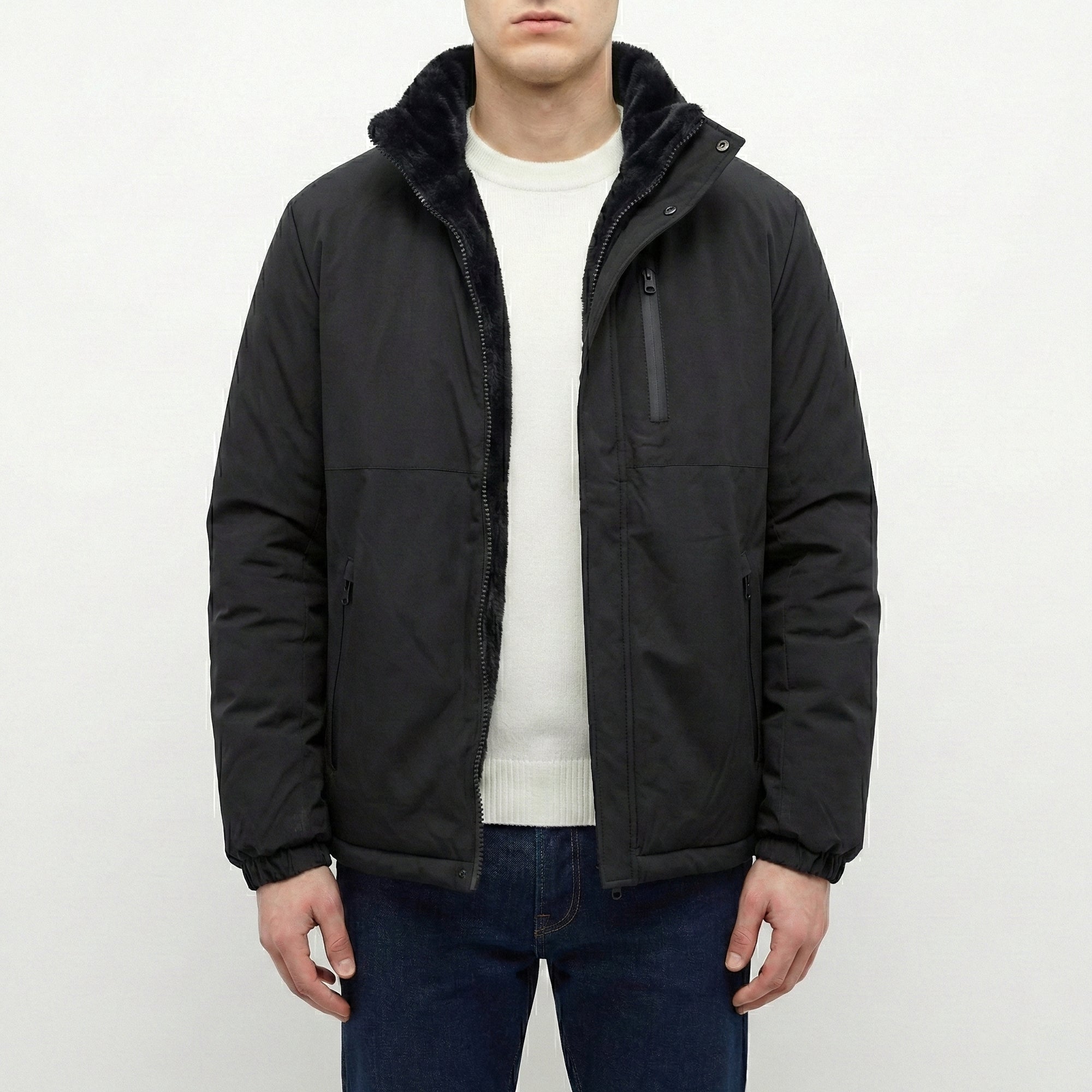 Giubbino double face fur+nylon 