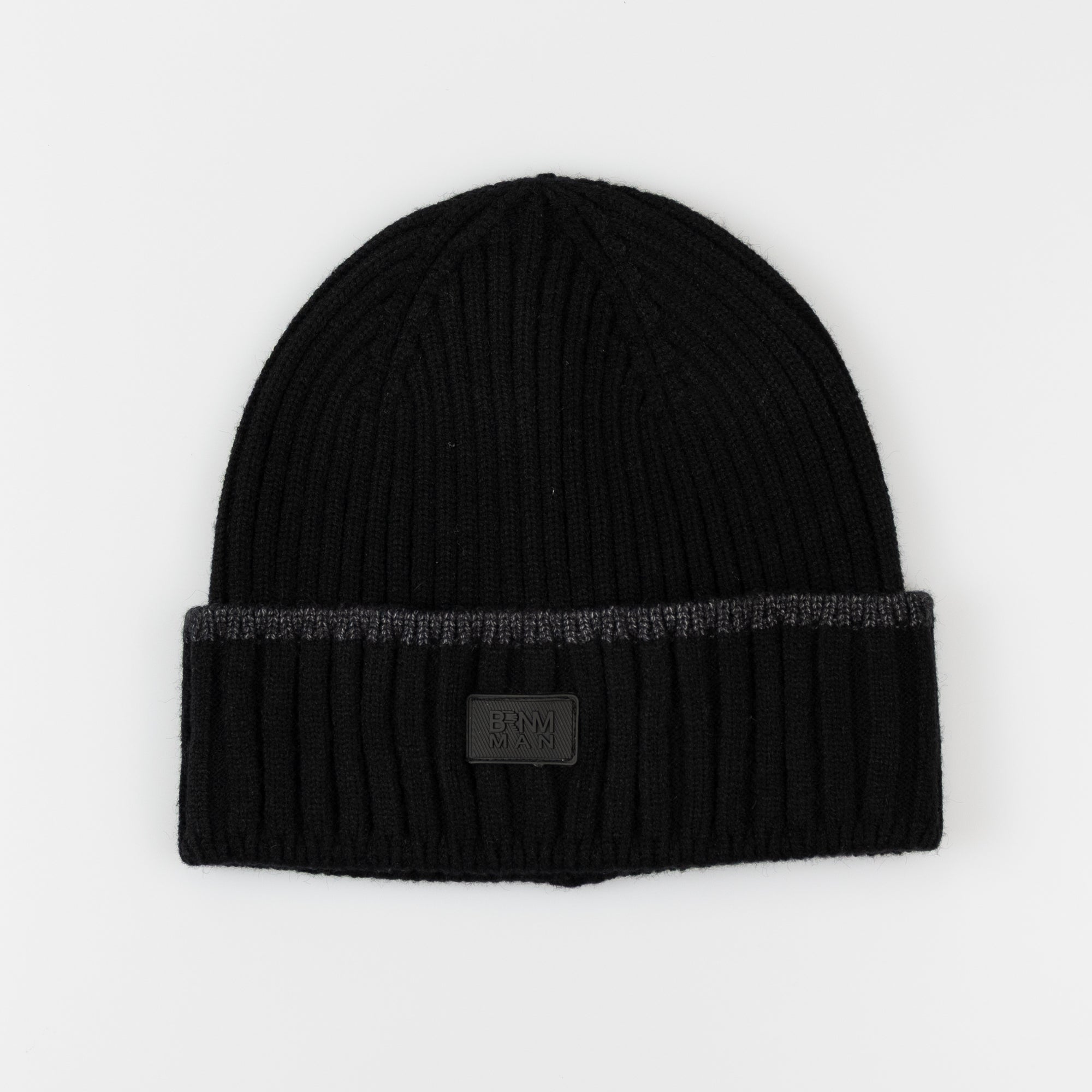 Cappello con risvolto intarsio riga