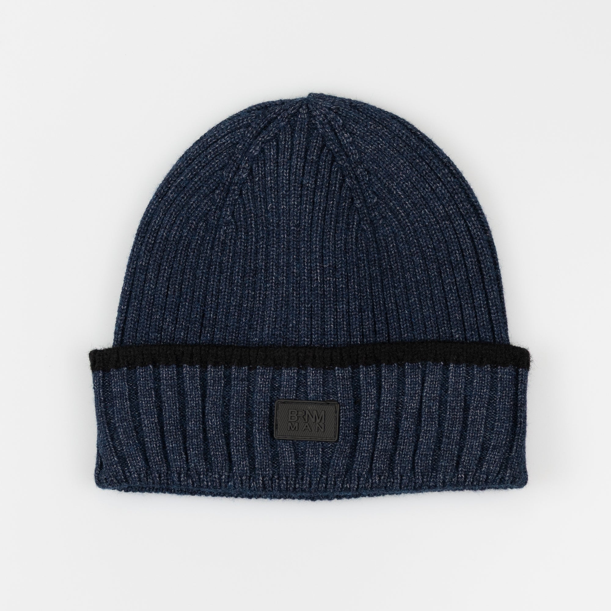 Cappello con risvolto intarsio riga 