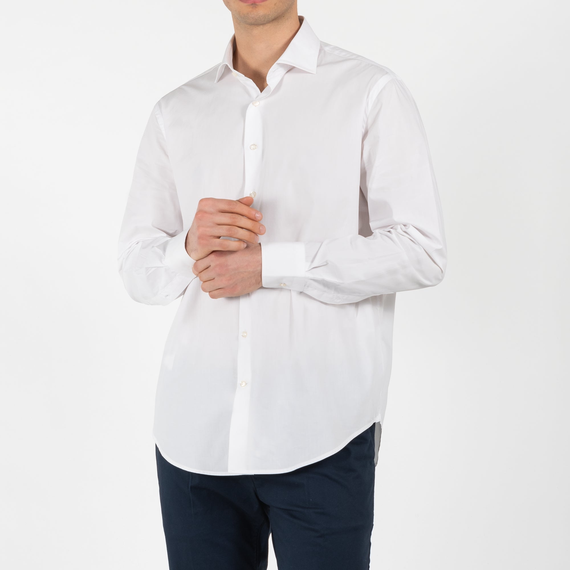 Camicia popleline collo francese 