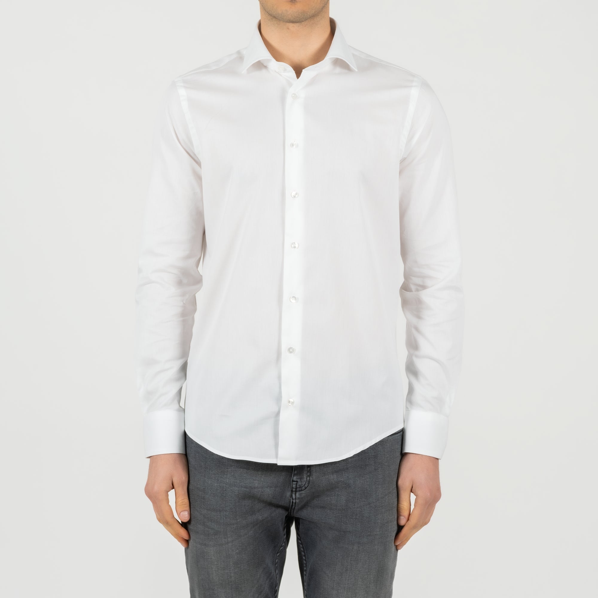 Camicia twill collo francese