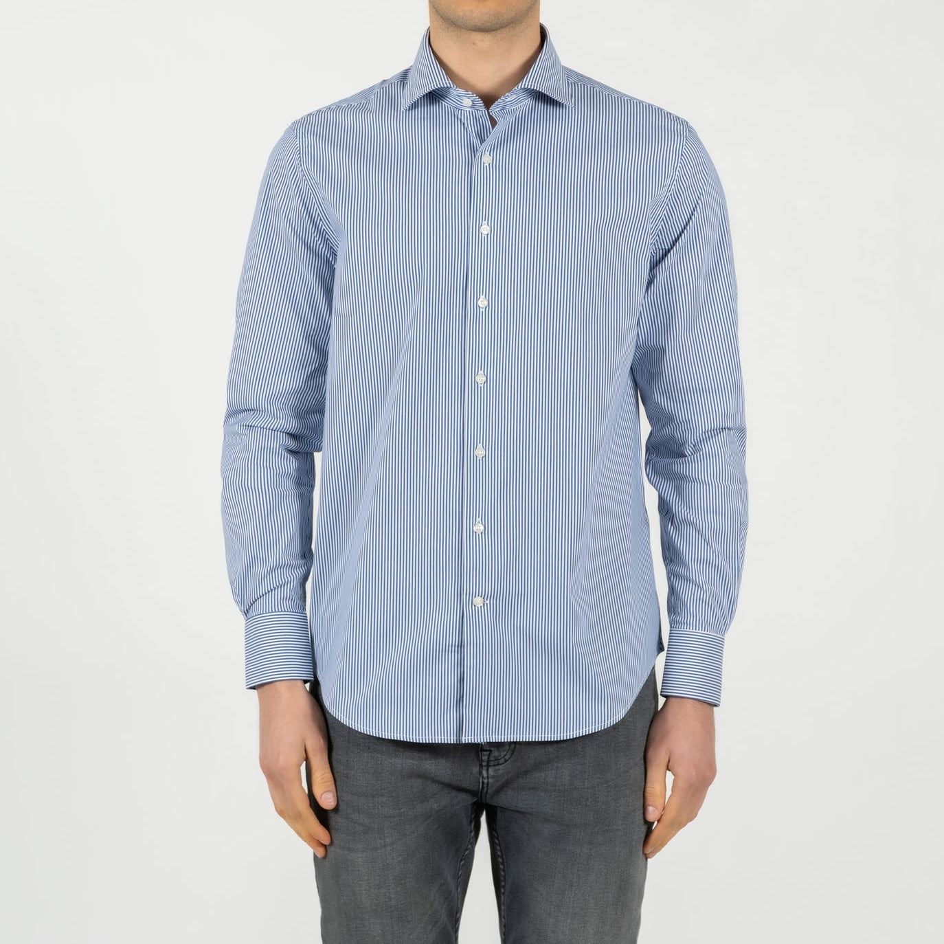 Camicia twill collo francese